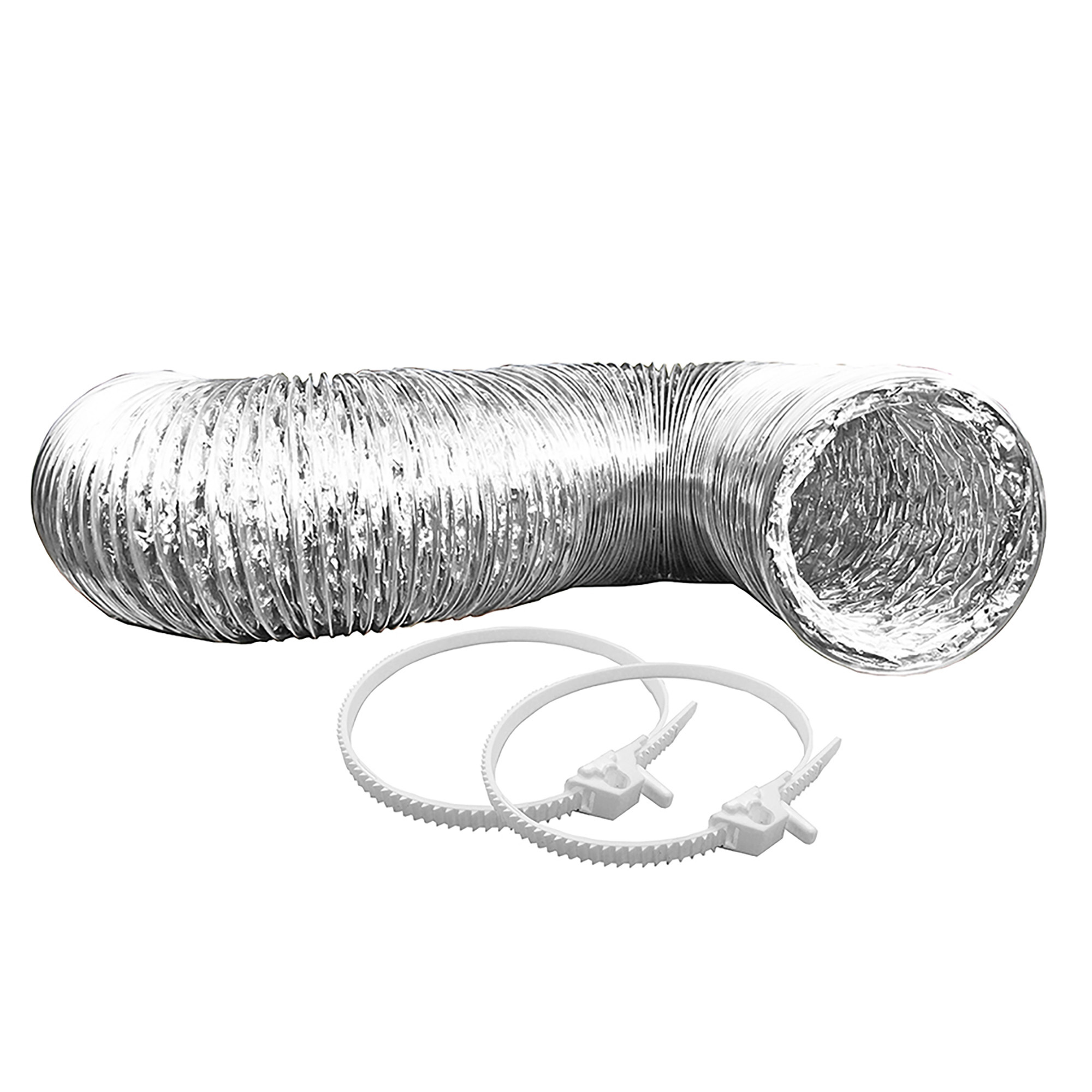 Builder's Best WMF661 4"x8' SilverDuct, 2 ZipTorq Clamps UL2158A